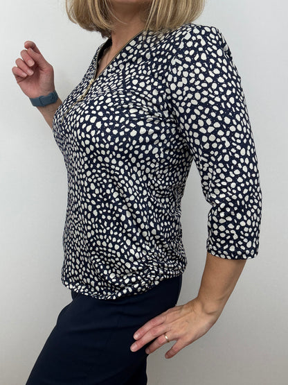 KIMBERLEY plum 3/4 sleeve zip top