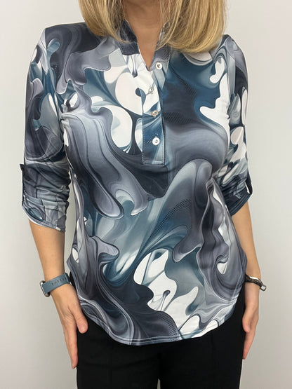 PENELOPE stand-up collar blouse