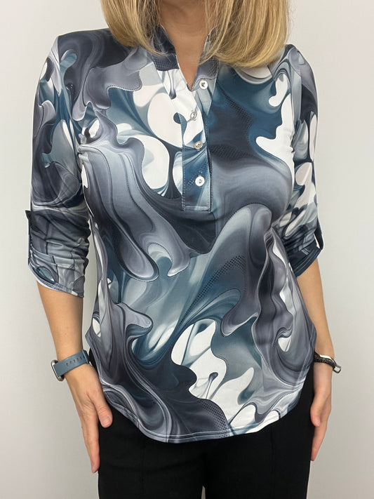 PENELOPE stand-up collar blouse