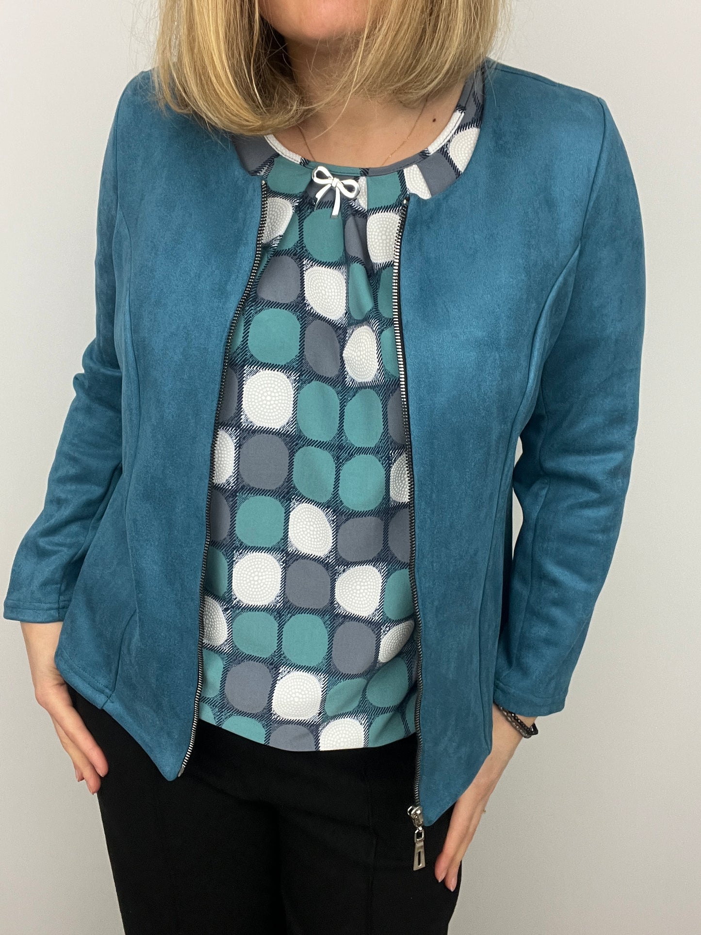 Teal Suedette jacket