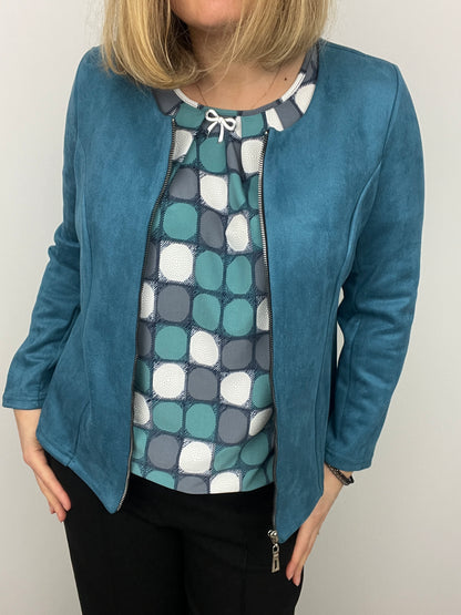 Teal Suedette jacket