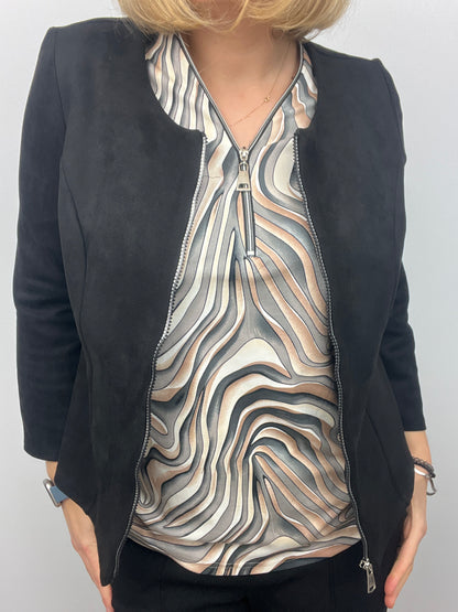 Suedette jacket black