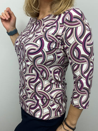 ARETHA peachy feeling style top 3/4 sleeves