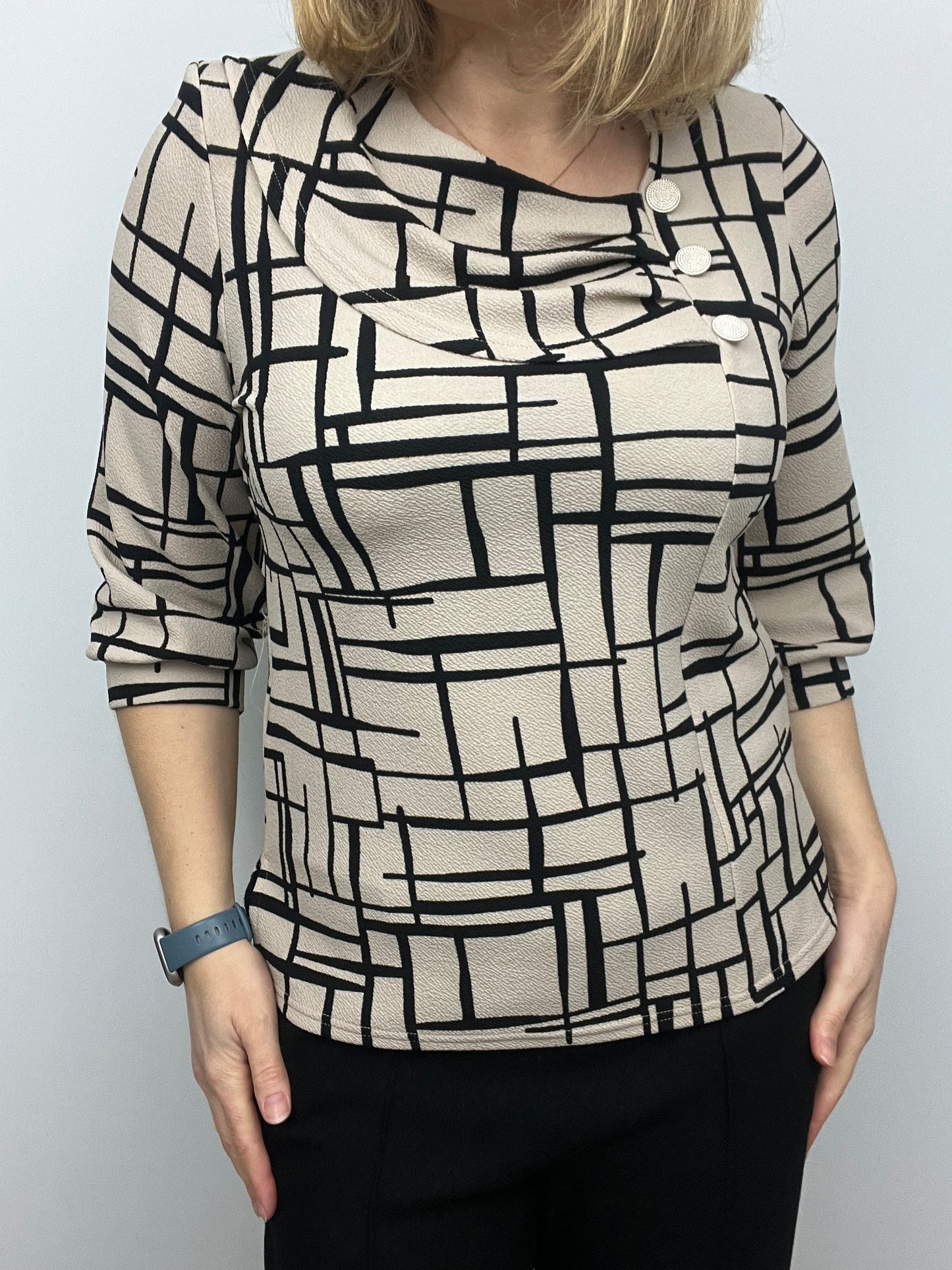 MARCELLA top with pleated neckline