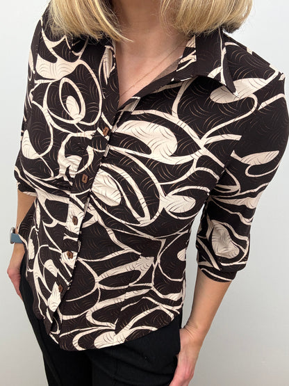 BETH brown button down blouse