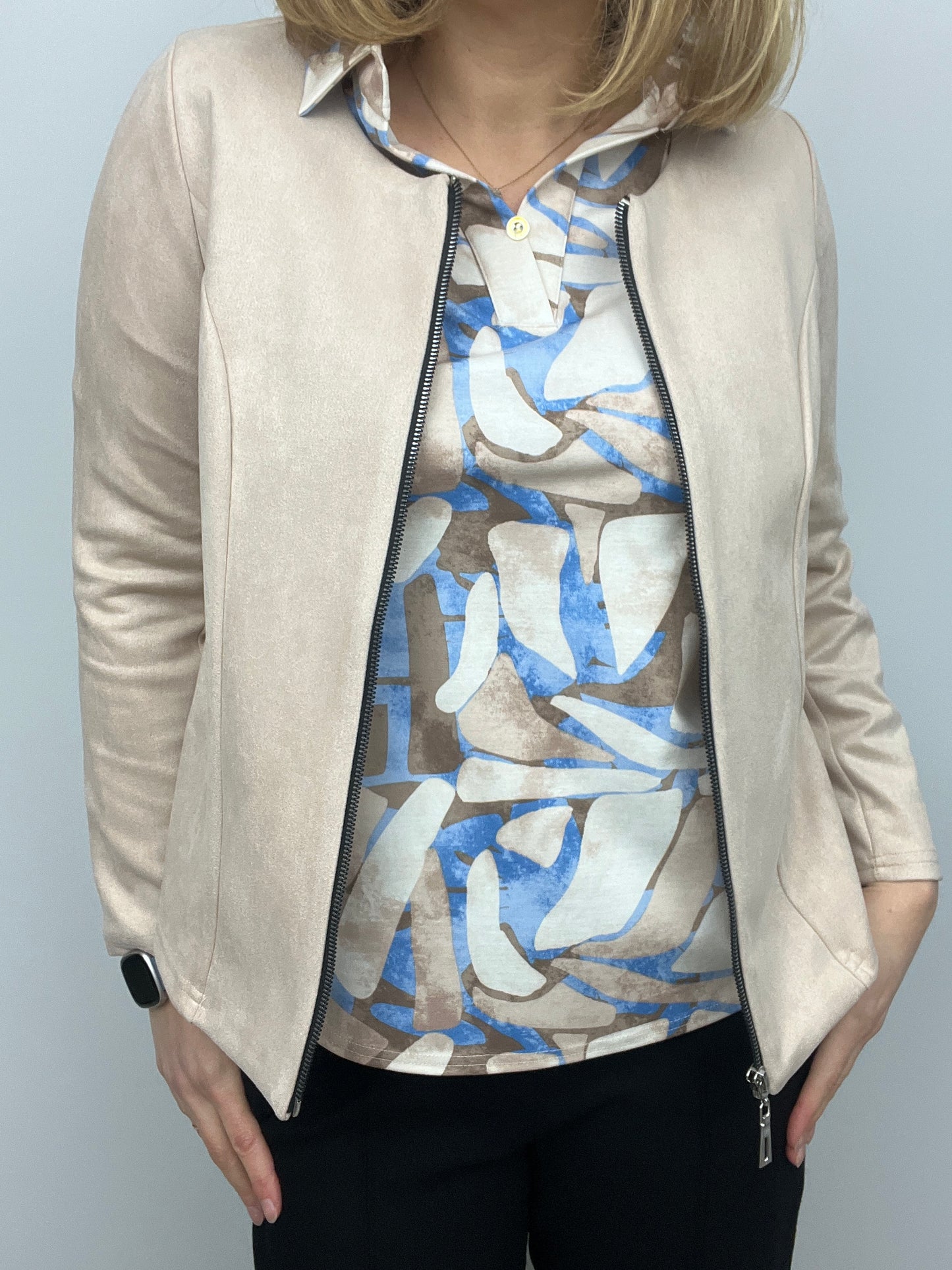 Suedette jacket beige