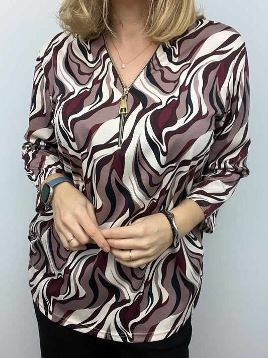 PEONY zip top 3/4 sleeve sizes 22-26