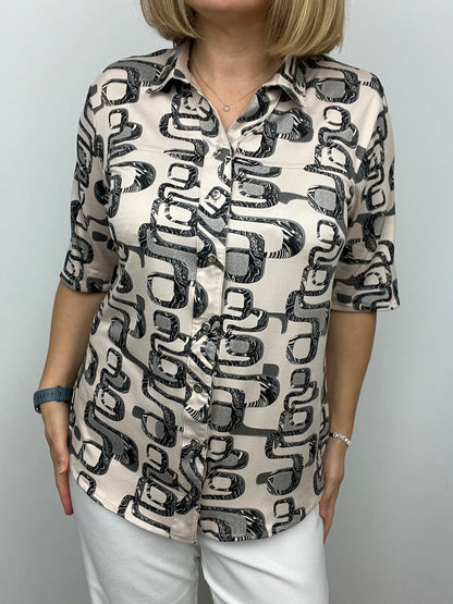 GRAINNE button down blouse with collar - sizes 14-24