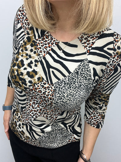 SIENNA peachy feeling style top 3/4 sleeves