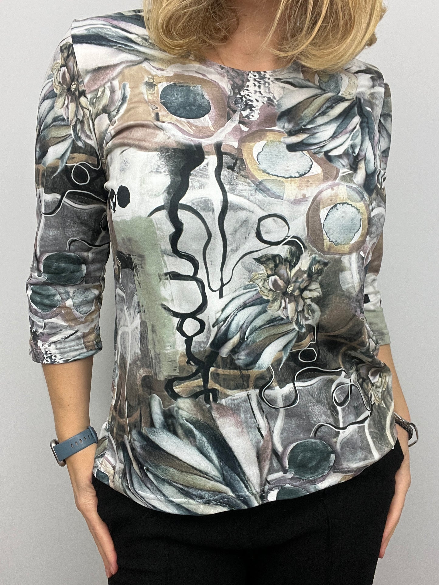 BARBARA peachy feeling style top 3/4 sleeves