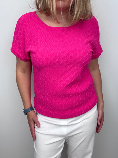 EMMA textured hot pink top