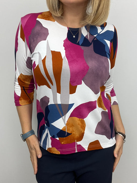 HELEN cotton feel style top 3/4 sleeves