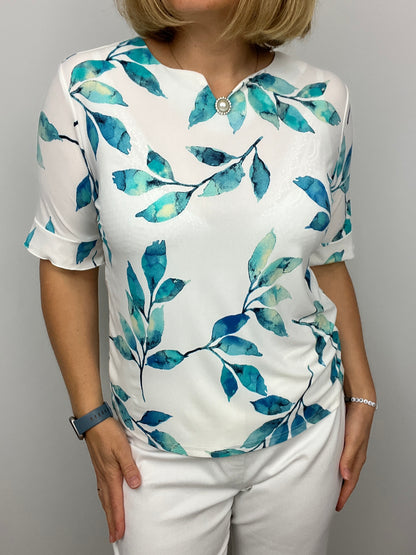 Lorna leaf print top
