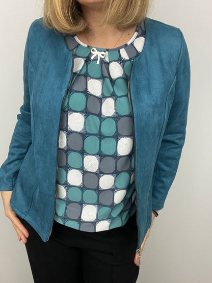 Teal Suedette jacket