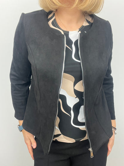 Suedette jacket black