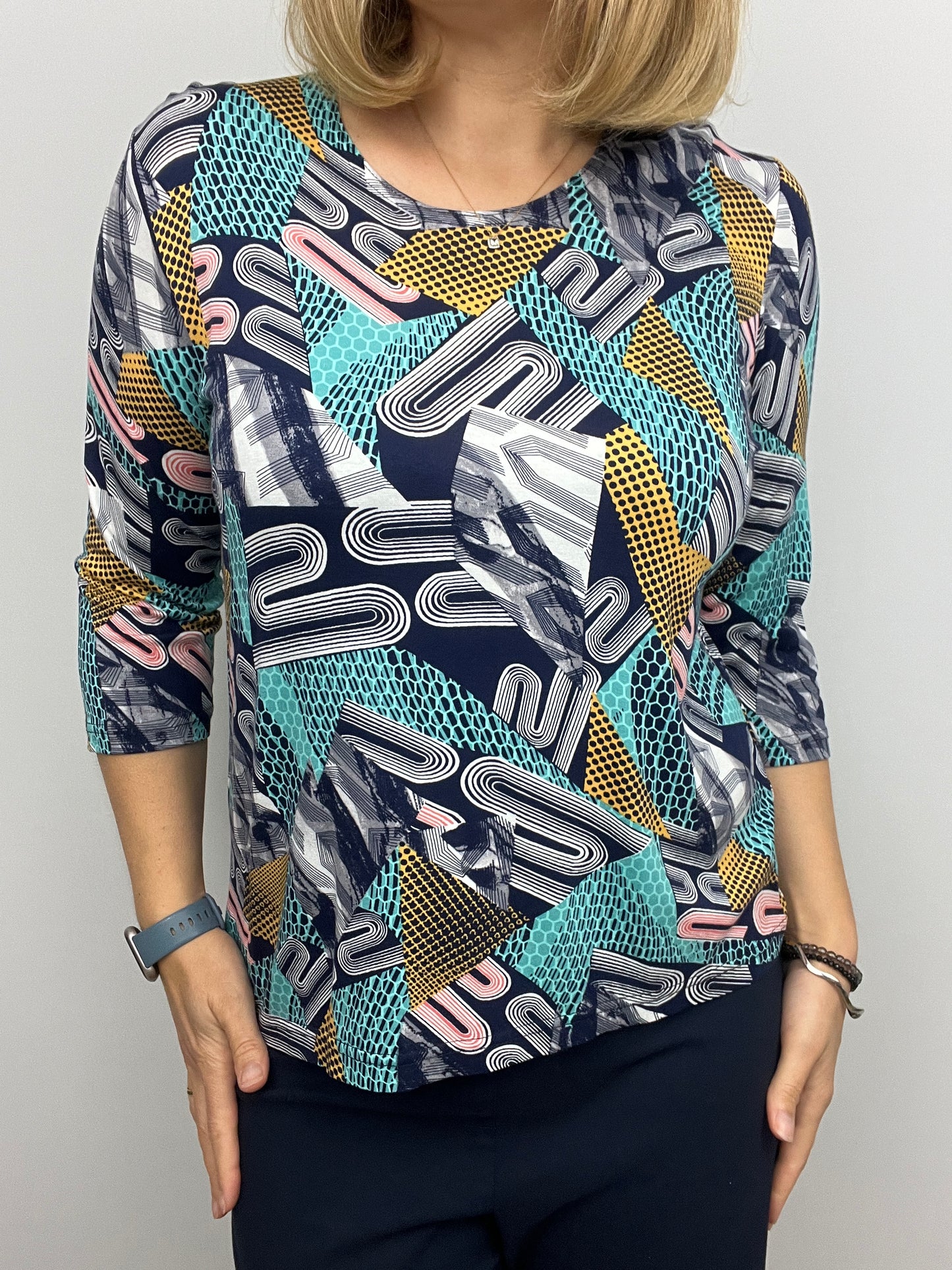 MARGARET cotton feel style top 3/4 sleeves