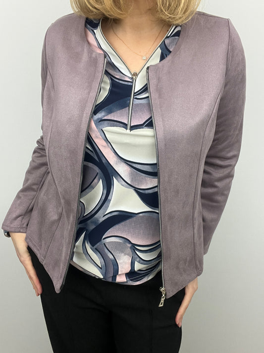Suedette jacket mink violet