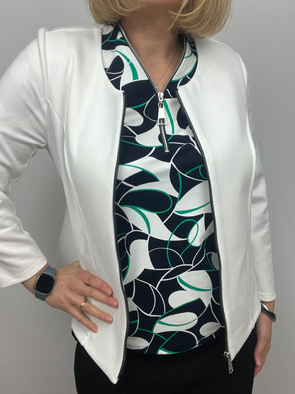 Suedette jacket cream