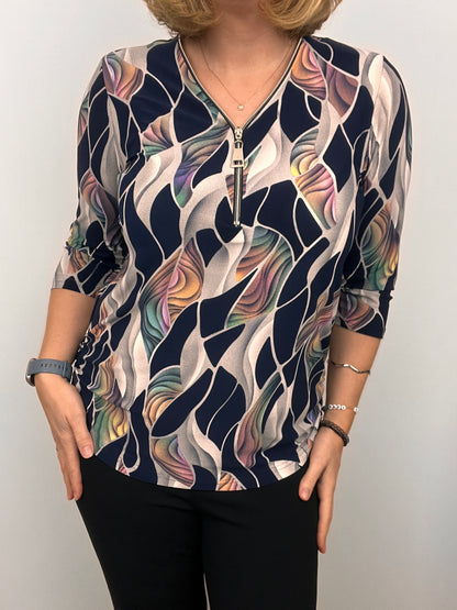 ATHENA 3/4 sleeve zip top
