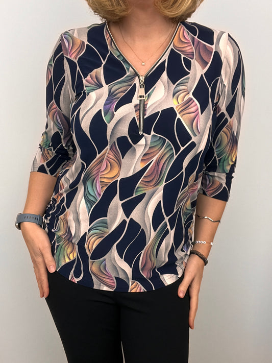 ATHENA 3/4 sleeve zip top