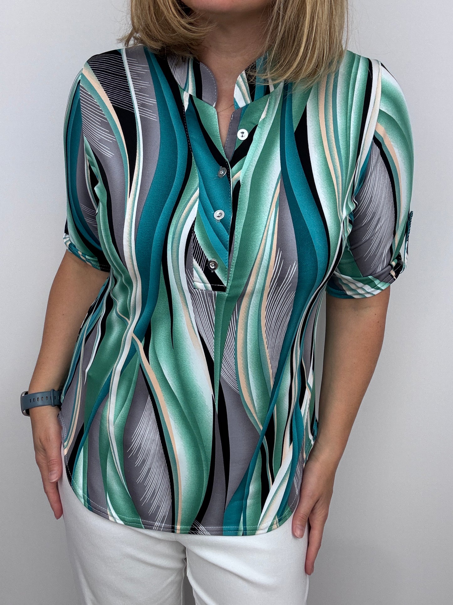 BREDA stand-up collar blouse