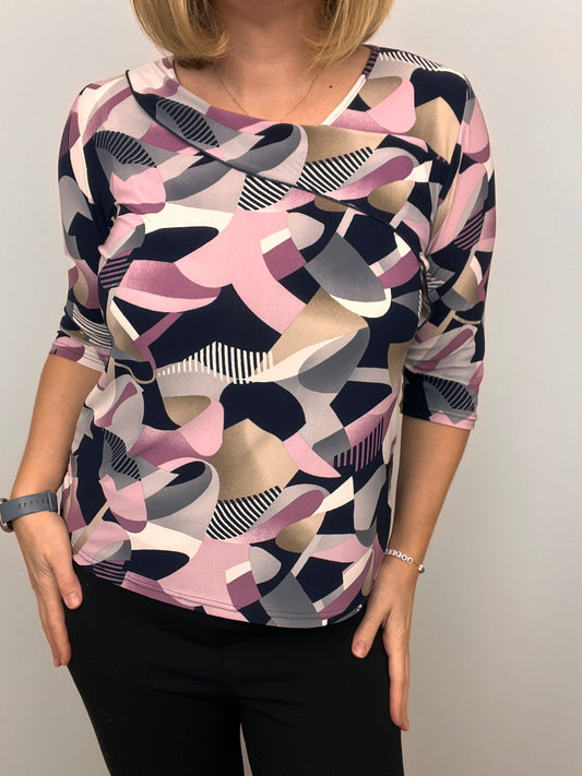SHERRY top with turndown neckline