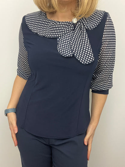 DEBBIE top with bow detail at neckline