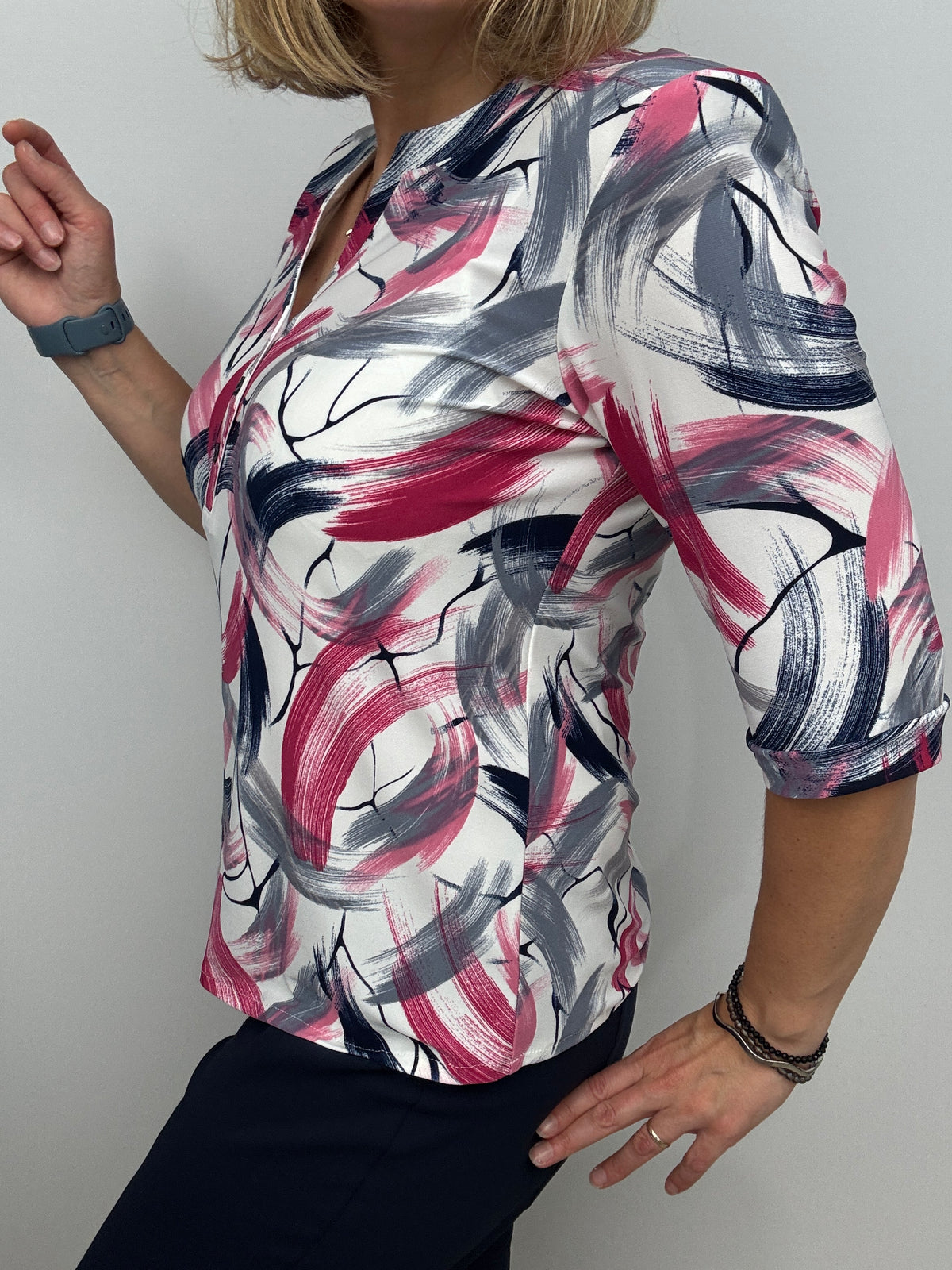 SIOBHAN top with 3 buttons