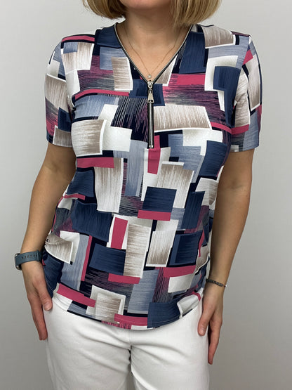 HOPE short sleeve zip top