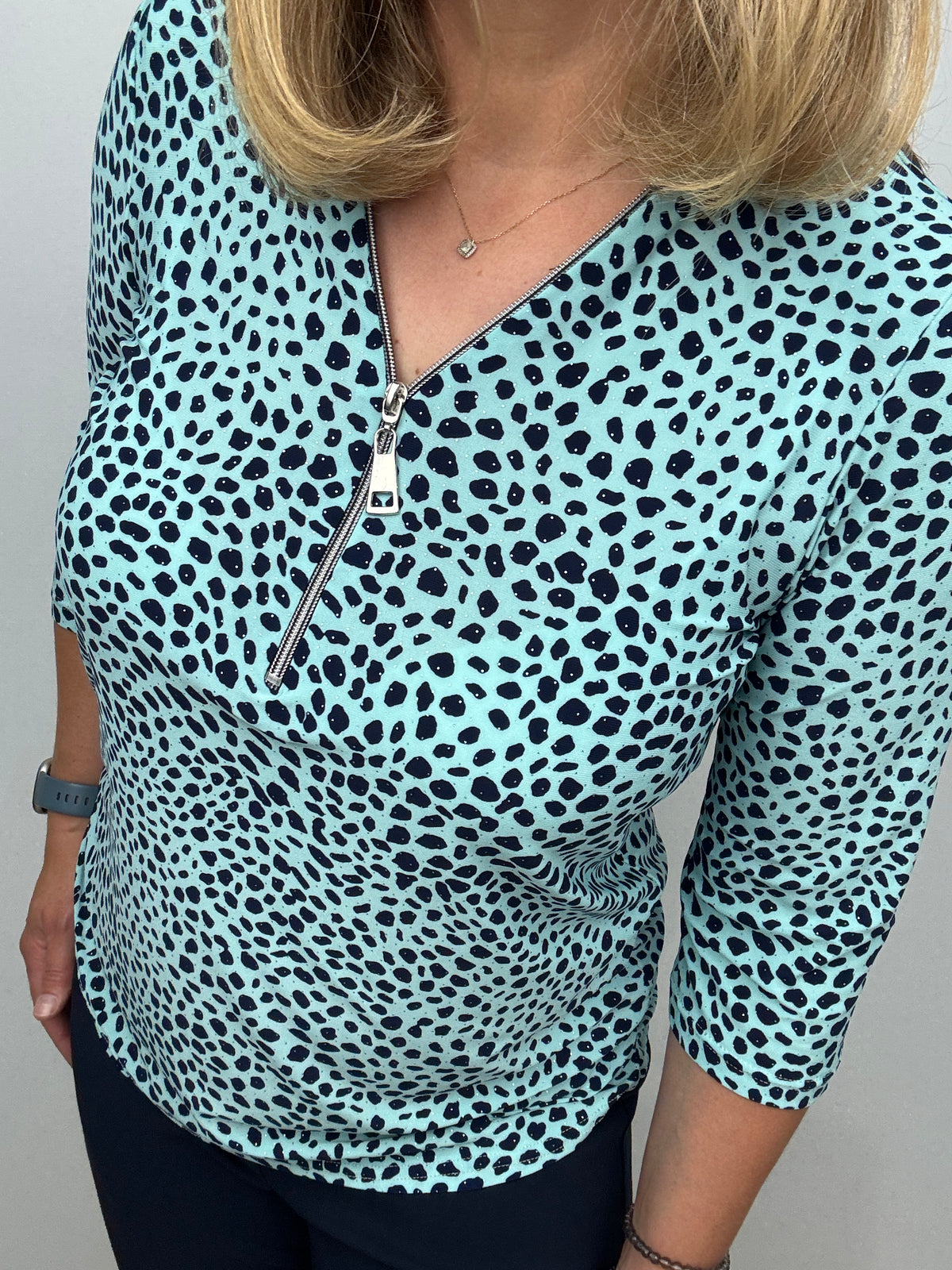 BONNIE 3/4 sleeve zip top