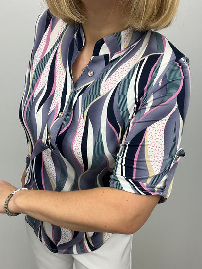 ZOE stand-up collar blouse