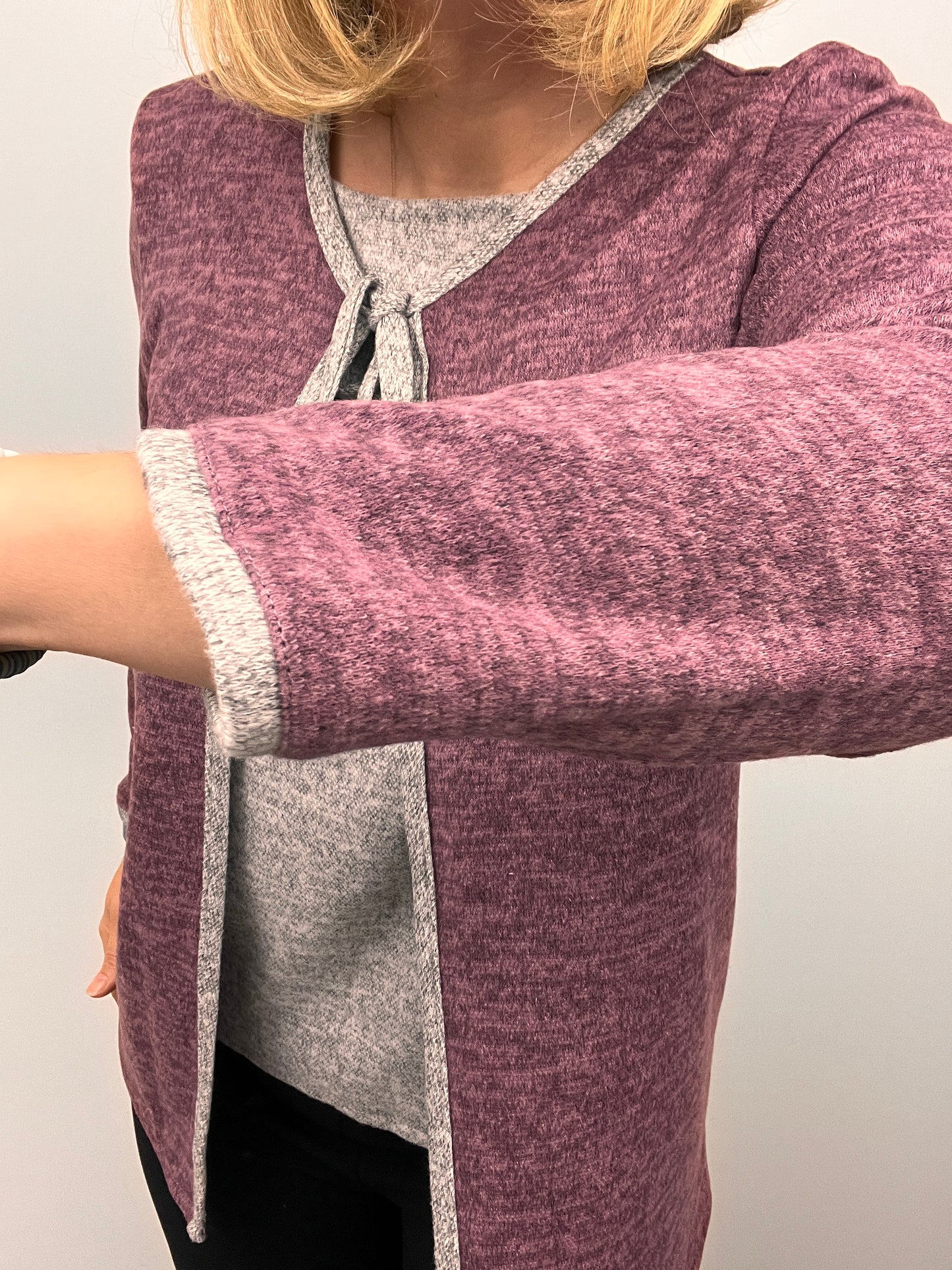 MARIA warm fine knit twin-set effect winter top