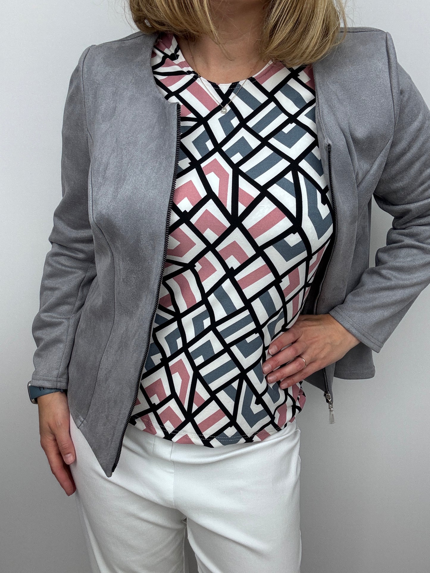 JANE peachy feeling style top 3/4 sleeves