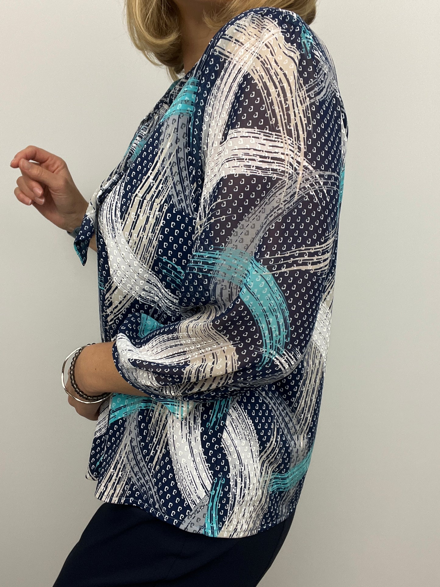 MARY top with bow tie neck