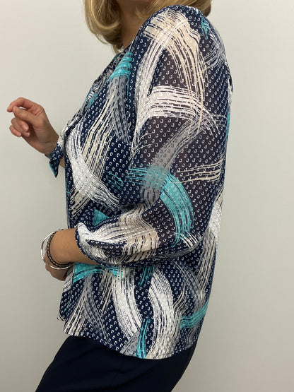 MARY top with bow tie neck