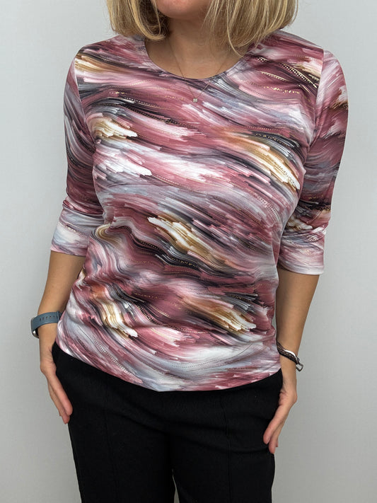 WENDY peachy feeling style top 3/4 sleeves