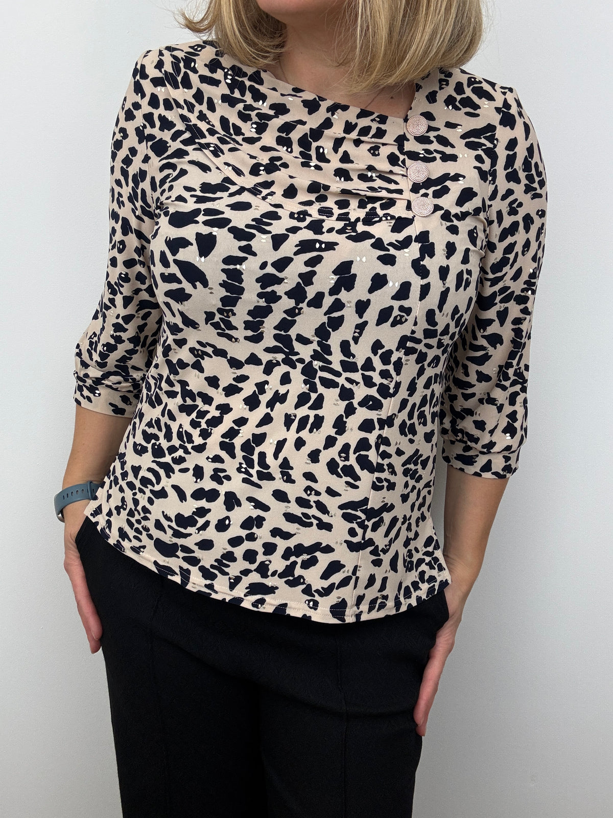 DEBRA top with pleated neckline