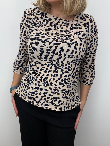 DEBRA top with pleated neckline