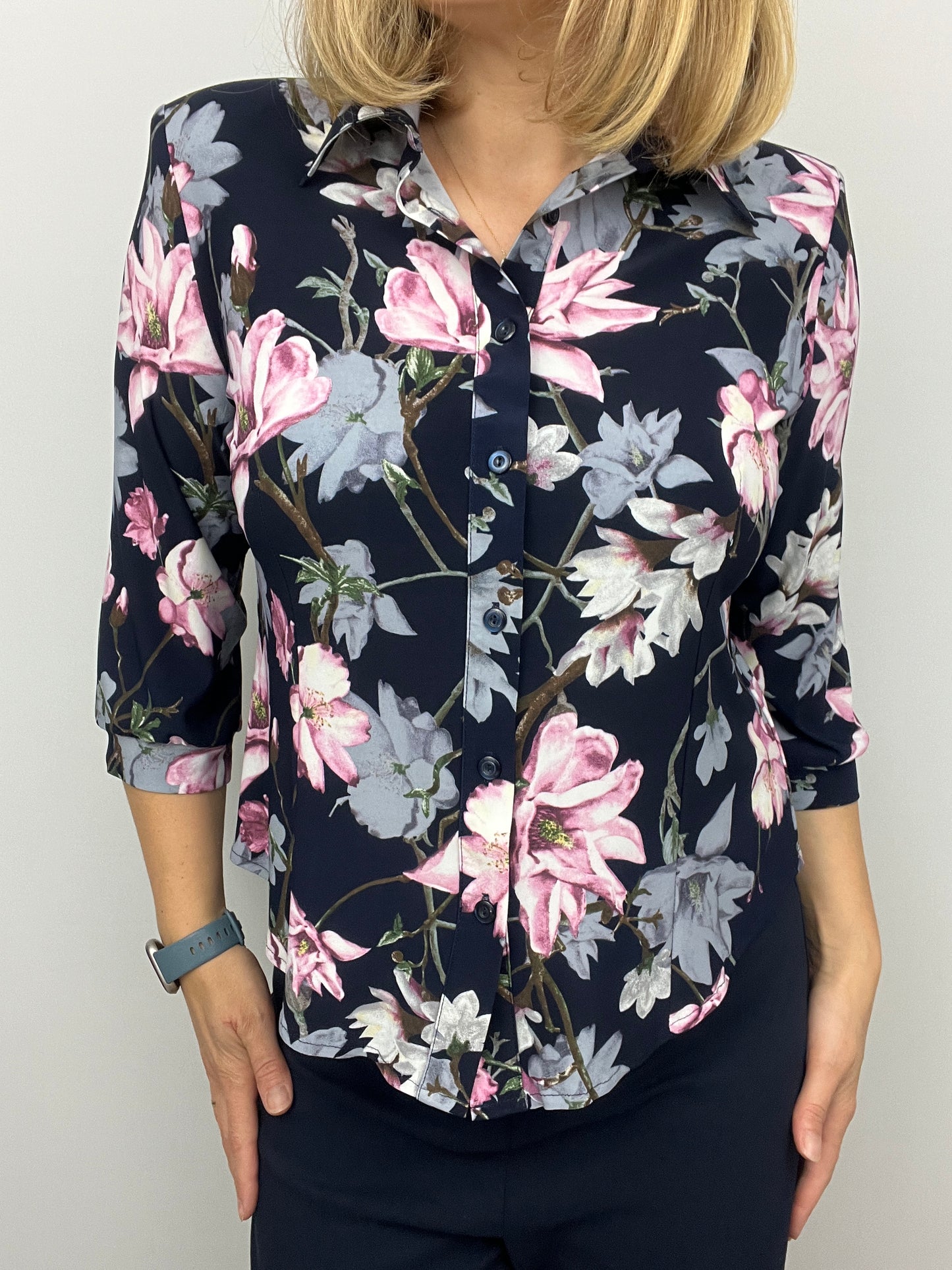 TARA button down blouse without ruching