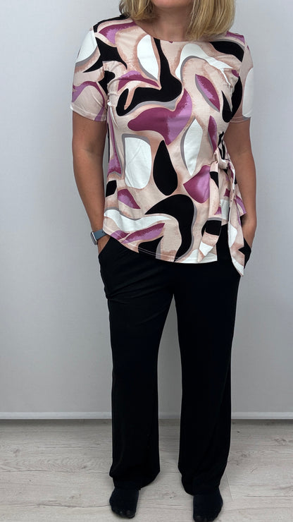 GRACIE two-piece set: side tie top and trousers set