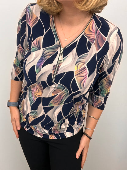 ATHENA 3/4 sleeve zip top
