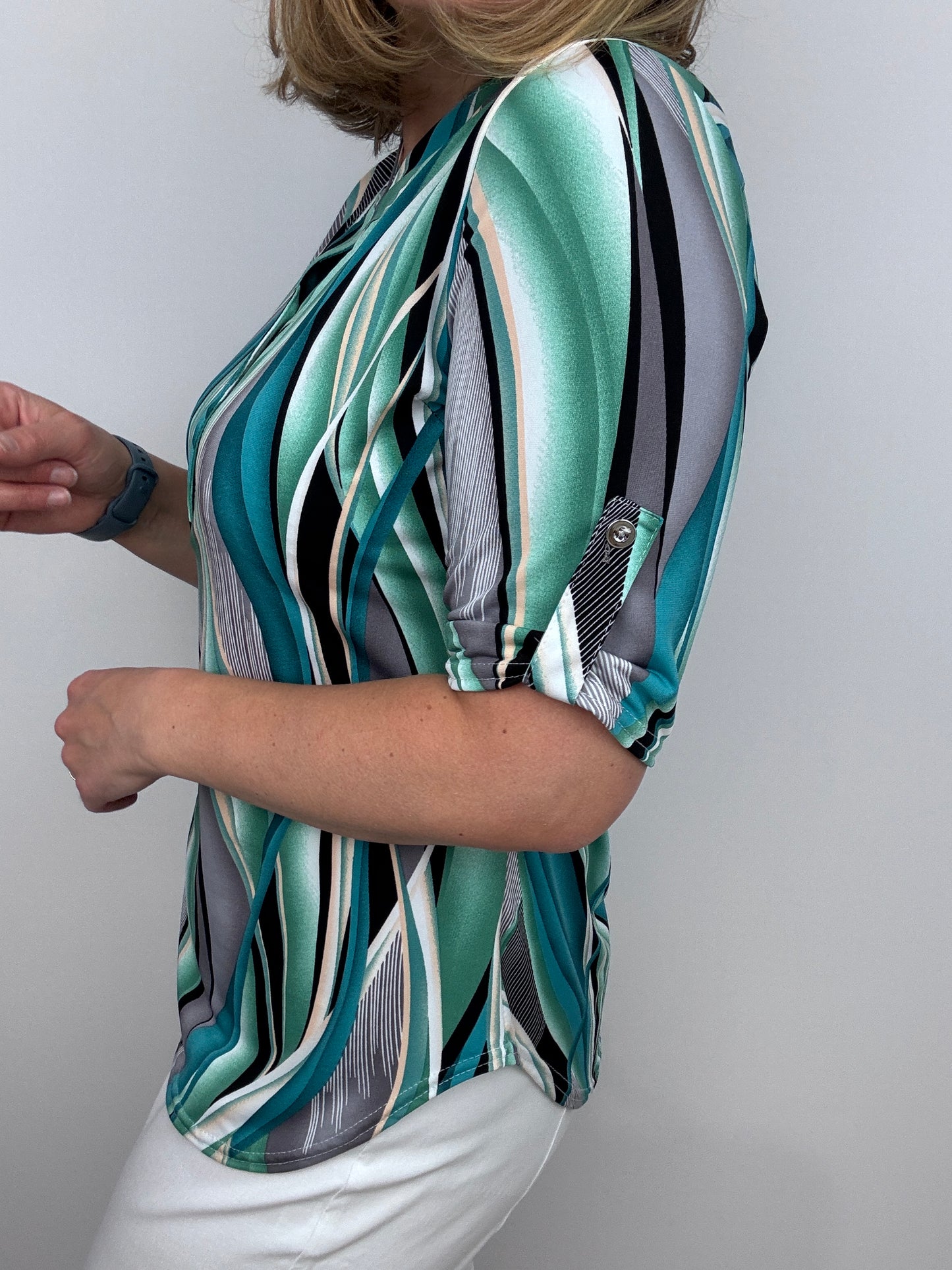 BREDA stand-up collar blouse
