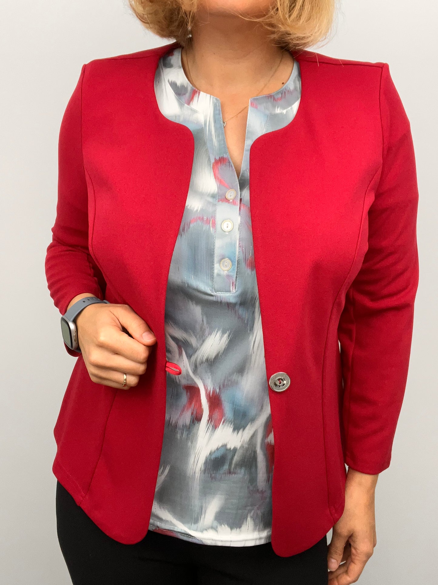 Raspberry One-button fabric jacket