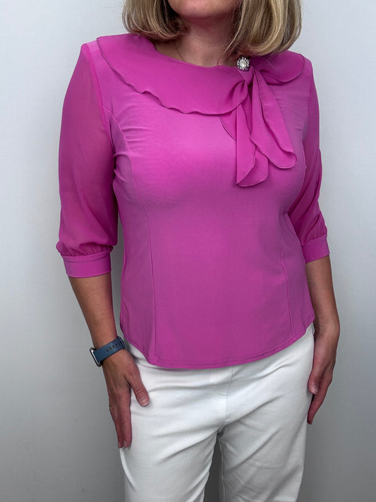 LIZ top with bow detail at neckline