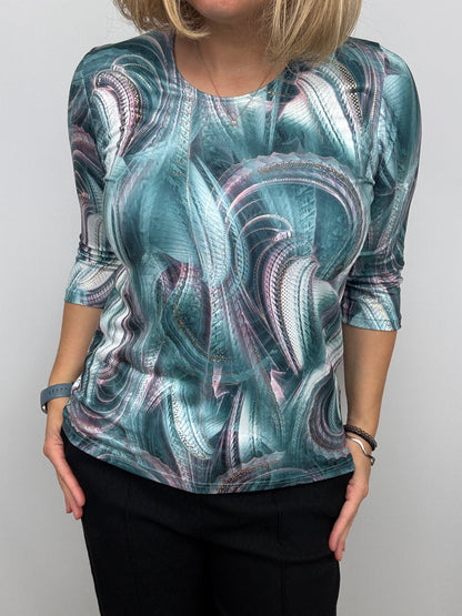 HARMONY peachy feeling style top 3/4 sleeves