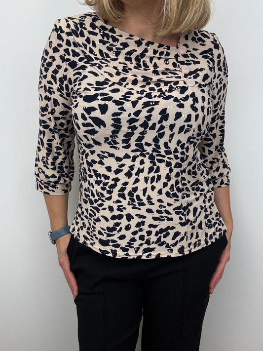 DEBRA top with pleated neckline