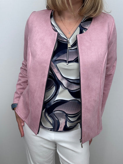 RACHEL 3/4 sleeve zip top