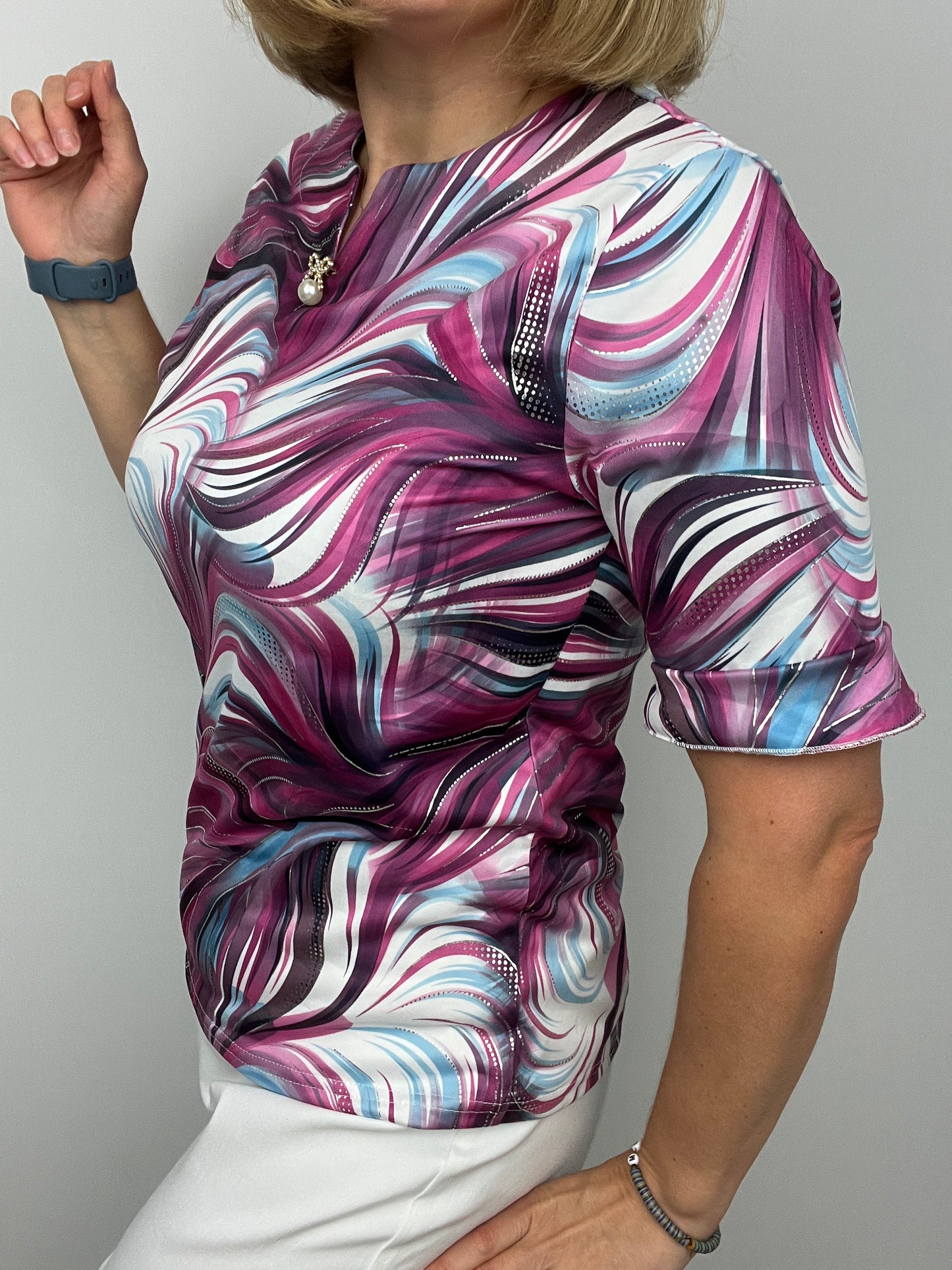 Gillian swirl print top