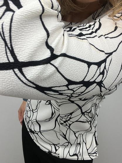 AVRIL top with pleated neckline