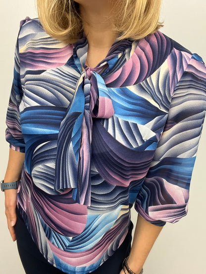 DOMINIQUE top with bow tie neck